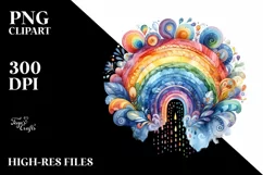 Colorful Watercolor Vibrant Rainbow Clipart Product Image 3