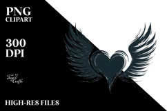 Simple Paintbrush Heart with Wings Product Image 2