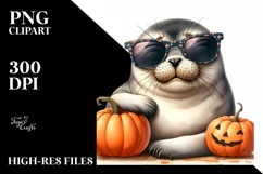 Detailed Watercolor Funny Seal Clipart Product Image 1