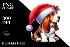 Cute Watercolor Basset Hound PNG Product Image 2