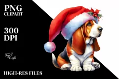 Cute Watercolor Basset Hound PNG Product Image 3