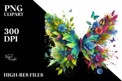 Abstract Watercolor Butterfly PNG Product Image 1