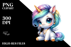 Adorable Baby Unicorn, Vibrant PNG Product Image 2