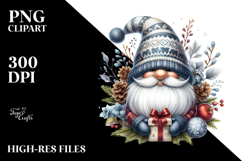 Detailed Winter Gnome Watercolor PNG Product Image 2