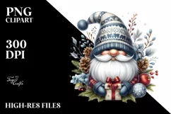 Detailed Winter Gnome Watercolor PNG Product Image 3