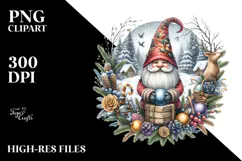 Detailed Winter Gnome Watercolor PNG Product Image 2