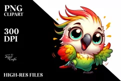 Colorful Small Baby Cockatoo Dancing | Sublimation | Clipart Product Image 3