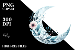 Smiling Whimsical Half Moon, Transparent PNG Product Image 2