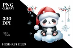 Cute Baby Panda on a Moon PNG Product Image 3