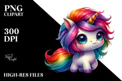 Cute Unicorn with Unique Style PNG Product Image 2