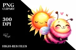 Colorful Smiling Cute Baby Bee | Sublimation | Clipart Product Image 1