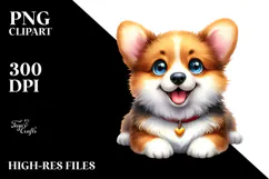 Watercolor Cute Pembroke Welsh Corgi, Transparent PNG Product Image 2