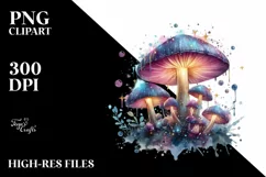 Detailed Glossy Magical Mushroom PNG Product Image 3
