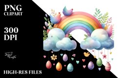 Simple Watercolor Digital Painting with Easter Eggs, Product Image 2