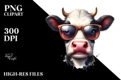 Funny Cow with Angry Face PNG Product Image 2
