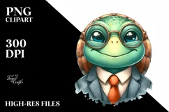 Fashionable Turtle in Retro es | Sublimation Clipart Product Image 3