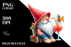 Whimsical Gnome Cocktail Summer Clothes PNG Product Image 2