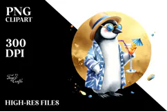 Beachwear Penguin with Butterfly PNG Product Image 2