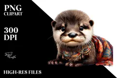 Sleeping Baby Otter PNG Product Image 2
