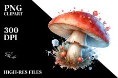 Detailed Glossy Mystical Mushroom Splashes PNG Product Image 3