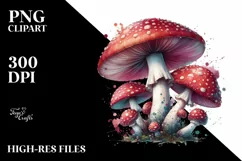 Detailed Glossy Mystical Mushroom Splashes PNG Product Image 1