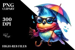 Contemptuous Bird with Umbrella PNG Product Image 3