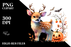 Vibrant Drawing Baby Elk Halloween | Sublimation, Clipart Product Image 2