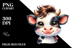 Cute Baby Cow PNG Product Image 2