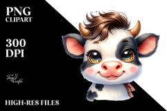 Energetic Baby Cow with Rocker Look PNG Product Image 2