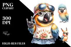 Energetic Baby Macaw in Summer PNG Product Image 2