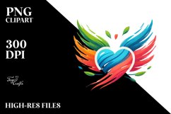 Simple Heart with Wings, Translucent PNG Product Image 2