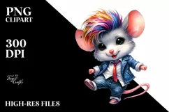 Cute Baby Mouse Watercolor PNG Product Image 3