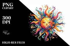 Colorful Vibrant Sun | Sublimation | Clipart Product Image 3