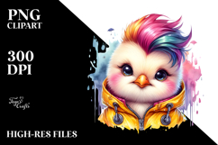 Cute Baby Chicken Watercolor PNG Product Image 2