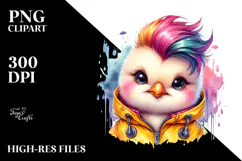 Cute Baby Chicken Watercolor PNG Product Image 2