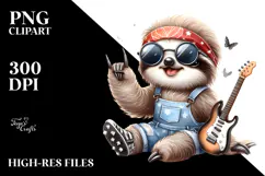 Energetic Baby Sloth Beach PNG Product Image 2