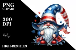 Detailed Patriotic Gnome Clipart Product Image 3