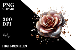 Glossy Rose Watercolor Splash PNG Product Image 2