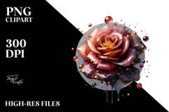 Glossy Rose Watercolor Splash PNG Product Image 2