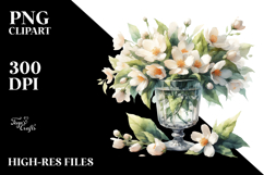 Jasmine White Background | Sublimation, Clipart Product Image 2