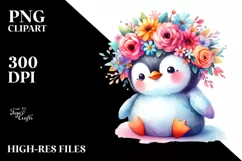 Cute Cartoon-Style Penguin PNG Product Image 1