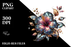 Shiny Hibiscus Watercolor Splash Clipart Product Image 2