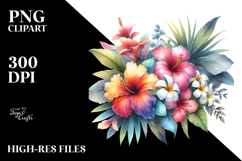 Washed Watercolor Hawayan Flowers Glossy Petals White Product Image 2