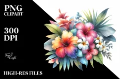 Washed Watercolor Hawayan Flowers Glossy Petals White Product Image 1
