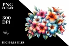 Washed Watercolor Hawayan Flowers Glossy Petals White Product Image 1