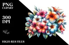 Washed Watercolor Hawayan Flowers Glossy Petals White Product Image 2
