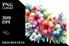 Washed Watercolor Hawayan Flowers Glossy Petals White Product Image 1
