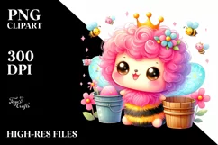 Colorful Smiling Cute Baby Bee | Sublimation | Clipart Product Image 3
