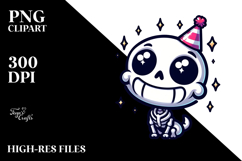 Silly Skeletton with Party Hat PNG Product Image 2