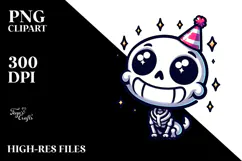 Silly Skeletton with Party Hat PNG Product Image 2